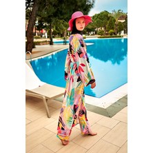 Marina Desenli Renkli Kimono Kaftan P2410