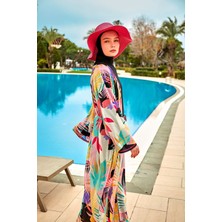 Marina Desenli Renkli Kimono Kaftan P2410