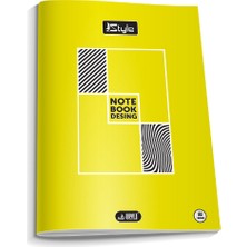 Glanart A4 Boy Plastik Kapak 60  Yaprak Çizgili Defter Kenarı Kırmızı Çizgili 1 Adet Newstyle