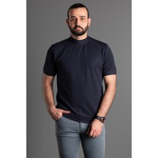 Zeki Özer Zeki Özer Erkek Lacivert Yarım Boğazlı Soft T-Shirt