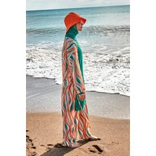 Marina Desenli Yeşil Kimono Kaftan P2422