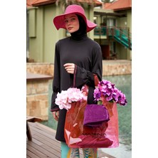 Marina Pembe Şeffaf Plaj Çantası C2402