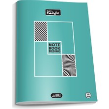 Glanart A4 Boy Plastik Kapak 60  Yaprak Kareli Defter Kenarı Kırmızı Çizgili 1 Adet Newstyle