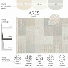 Cool Halı Ares 8806 Bej Halı Salon Halısı Patchwork Halı Koridor Halısı Kesme Halı Yolluk Oturma Odası Halısı