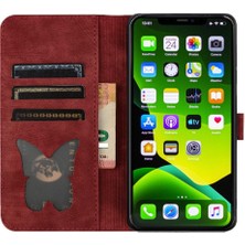 Mays Shop IPhone 11 Için Kılıf Pro Kart Cep Flip Folio Kabartmalı Kelebek Kedi (Yurt Dışından)