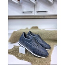 Yeşildaş Lacivert Deri Termo Light Taban Casual Sneaker Spor Ayakkabı 1093