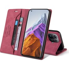 Mays Shop Xiaomi 11 Pro 5g Kickstand Iki Kart Yuvaları Premium Deri (Yurt Dışından)