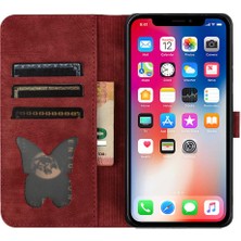 Mays Shop IPhone Xr Cüzdan Kılıf Tutucu Kapak Kart Cep Kabartmalı Kedi (Yurt Dışından)