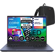 Asus Expertbook B5602CBA-I71260165 Intel Core I7 1260P 40GB Ddr5 1tb SSD 16" OLED WINDOWS11HOME Taşınabilir Bilgisayar 090NX05H1-M00P4022+WEBLEGELSINÇANTA