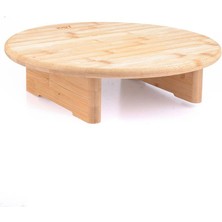 altabi Ayaklı Yuvarlak Sunumluk Sunum Tahtası Bambu 30 cm