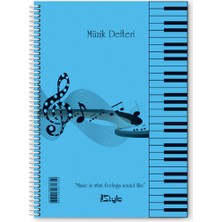 Glanart 40 Yaprak Spiralli Müzik Defteri Plastik Kapak Sayfa Koparma Izli A4 Boy Newstlye 1 Adet