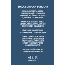 Moud's Nowon 1 Desenli Süet Oturma Odası Salon Fon Perde Baskılı Ekstrafor Büzgü 2 Kanat PRD-1028