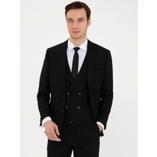 Cacharel Erkek Siyah Slim Fit Yün Ceket 50235704-VR046