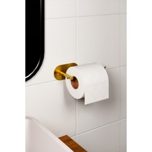Zift Unique Ömür Boyu Paslanmaz Çelik Gold Tuvalet Kağıdı Askısı , Yapışkanlı Wc Kağıdı Asacağı , Wc Askılık