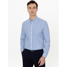 Cacharel Erkek Saks Slim Fit Uzun Kollu Gömlek 50247985-VR045