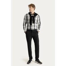 Kiğılı Slim Fit Dar Kesim Likralı Saten Kanvas / Chino Pantolon