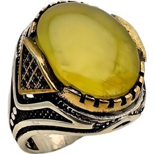 Gevherans Kehribar ve Zirkon Taşlı Gümüş Yüzük 240053172G21Y