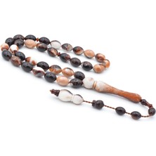 Murty99 Usta Işi Sistemli Beyzi Kesim Beyaz Kahverengi Toz Pres Kehribar Tesbih