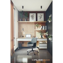 Hause Box Hausebox Louis Silinebilir Keten Kumaş - Ofis Çalışma Koltuğu & Sandalyesi (Gri - Siyah Metal Ayak)
