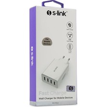 Tekno Trust Beyaz S-Lınk Swapp Sw-C8 5 Volt - 5.6 Amper 4*usb Smart Port 2.4A Ev Şarj Adaptör