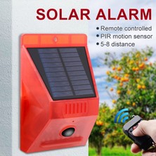 Tekno Trust 2 Yıl Hareket Sensörlü Solar Alarm Uzaktan Kumandalı Caydırıcı Alarm Sireni Güneş Enerjili 120 Desi