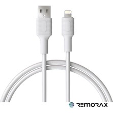 Remorax Coral iPhone Uyumlu USB Type A-Lightning 120 Cm 2.0A Beyaz-Beyaz