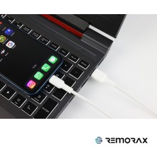 Remorax Coral iPhone Uyumlu USB Type A-Lightning 120 Cm 2.0A Beyaz-Beyaz