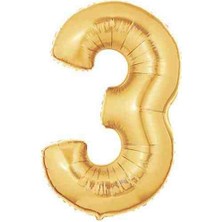 Ürün Limanı 3 Rakamı 36 cm Gold Folyo Balon