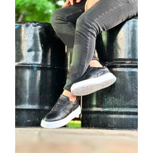 Itallano 5487 Deri Mat Siyah Erkek Sneaker Ayakkabı