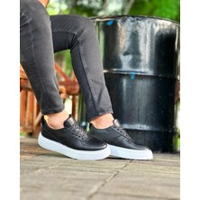 Itallano 5487 Deri Mat Siyah Erkek Sneaker Ayakkabı