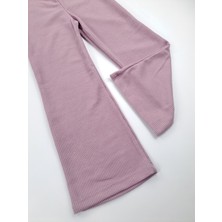 Bonboner Kids Kız Çocuk Crop Ikili Takım Fitilli Kumaş Amblemli Yazlık Mor Pembe Renk Seçenekleri