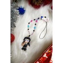 Fiyonka Handmade Creations Wednesday Addams Figür Bebek Charm Objeli Telefon Ipi, Telefon Charmı