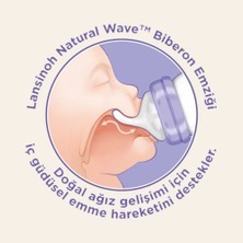 Lansinoh Natural Wave Silikon Biberon Emziği 2li Yavaş Akış