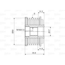 Valeo Alternatör Kasnak Rulmanlı 6-Kanal Mercedes-Peugeot-Renault
