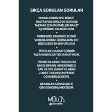 Moud's Renkli Çizgili Halı Desenli Süet Oturma Odası Salon Fon Perde Ekstrafor Büzgü 2 Kanat PRD-1007