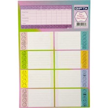 Gıpta-Gırls Ders Programı Okul Etiket 3 Yaprak 16 x 24 cm Emoji