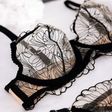 Angel Fashion Çizgili Bralet Takımı Sütyen Takımı Tanga Sütyen Külot Iç Çamaşırı Sütyen