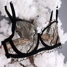 Angel Fashion Çizgili Bralet Takımı Sütyen Takımı Tanga Sütyen Külot Iç Çamaşırı Sütyen