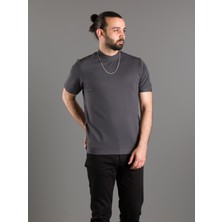 Zeki Özer Erkek Antrasit Yarım Boğazlı Soft T-Shirt