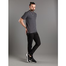 Zeki Özer Erkek Antrasit Yarım Boğazlı Soft T-Shirt