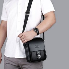 Mdsj Erkek Iş Deri Dokulu Çanta Kapak Crossbody Çanta (Yurt Dışından)