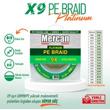 Mercan Pe Örgü Platinum X9 Yeşil Ip 300M Makara Misina