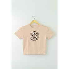 So Cool Bej Renk Crop T-Shirt Avenged Sevenfold Metal Rock Music Baskılı Kadın Tişört Baby Tee