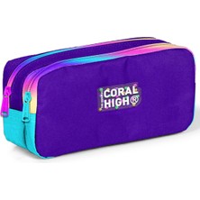 Coral High Kids Mor Rainbow Fermuarlı Iki Bölmeli Kalem Çantası 12072