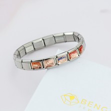 Mingjin Shop 1 DJ273-E Ha Gül Baba Anne Kardeş Rüya Şanslı Tadını Çıkarın Kalp Italyan Charm Bağlantılar Fit 9mm Paslanmaz Çelik Bilezik Takı Yapımı DJ133 (Yurt Dışından)