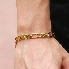 Mingjin Shop 1 Altın Vintage Moda Figaro Zincir Bilezik Erkekler Için Altın Kaplama Küba Zincir Bilezikler Hip-Hop Punk Parti Takı Aksesuarları Hediye (Yurt Dışından)