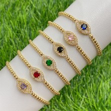 Mingjin Shop 1 STIL13 2022 Yeni Tasarım El Yapımı Nazar Altın Kaplama Boncuk Zincir Bileklik Ayarlanabilir Bağlantı Türk Gözü Halat Şanslı Kırmızı Bilezik Kadınlar Için (Yurt Dışından)