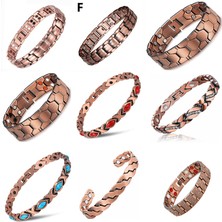 Mingjin Shop 1 No.7 Boyutu Erkekler Saf Bakır Bilezik Sağlık Enerji Germanyum Manyetik Bilezik Vintage Hologram Zincir Bağlantı Bilezikler Kadınlar Için Artrit (Yurt Dışından)