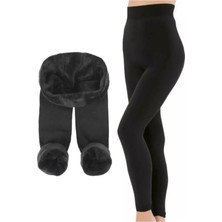 Mrmpro Kadın Siyah Kışlık Termal Tayt İçi Peluşlu Yumuşak ve Sıcak Özellikli