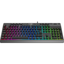 Claw's Crossfire K1 Özelleştirilebilir Rgb & Yazılımlı Full Membran 104+7 Tuşlu Ekstra Multimedya / Rollover Ses Kontrol Mekanizmalı Gaming Klavye